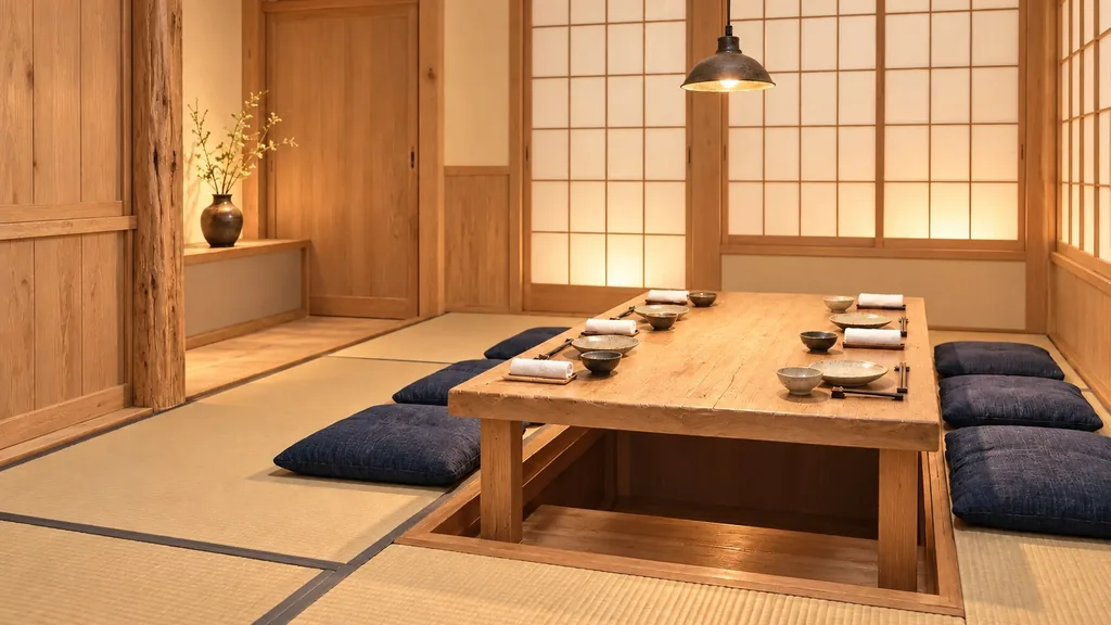 落ち着いた個室の席